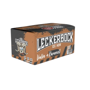 Leckerbock Wodka+Caramel Feestdoos met 20 Knockers
