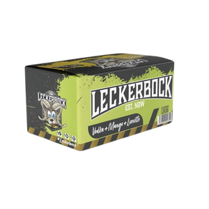 Leckerbock Vodka+Mango Limette Partybox mit 20 Klopfern